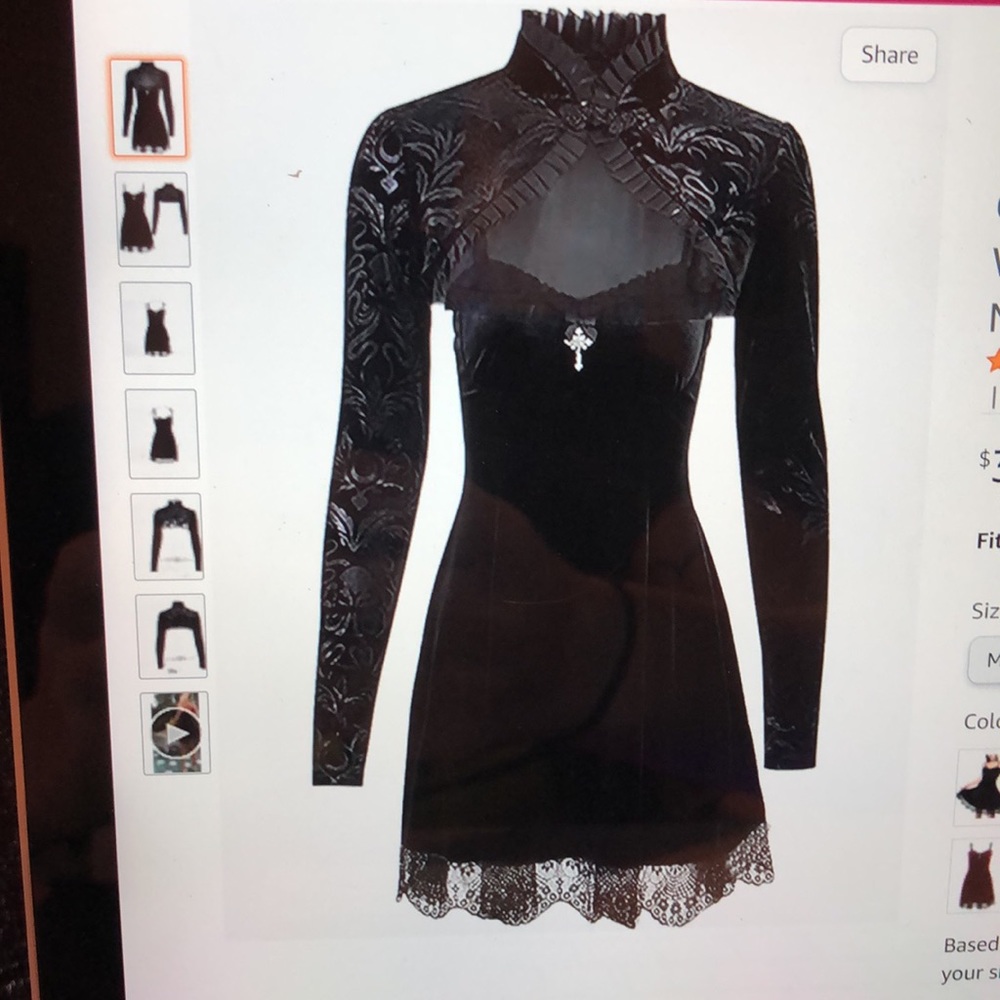 Black gothic style velvet dress and cover